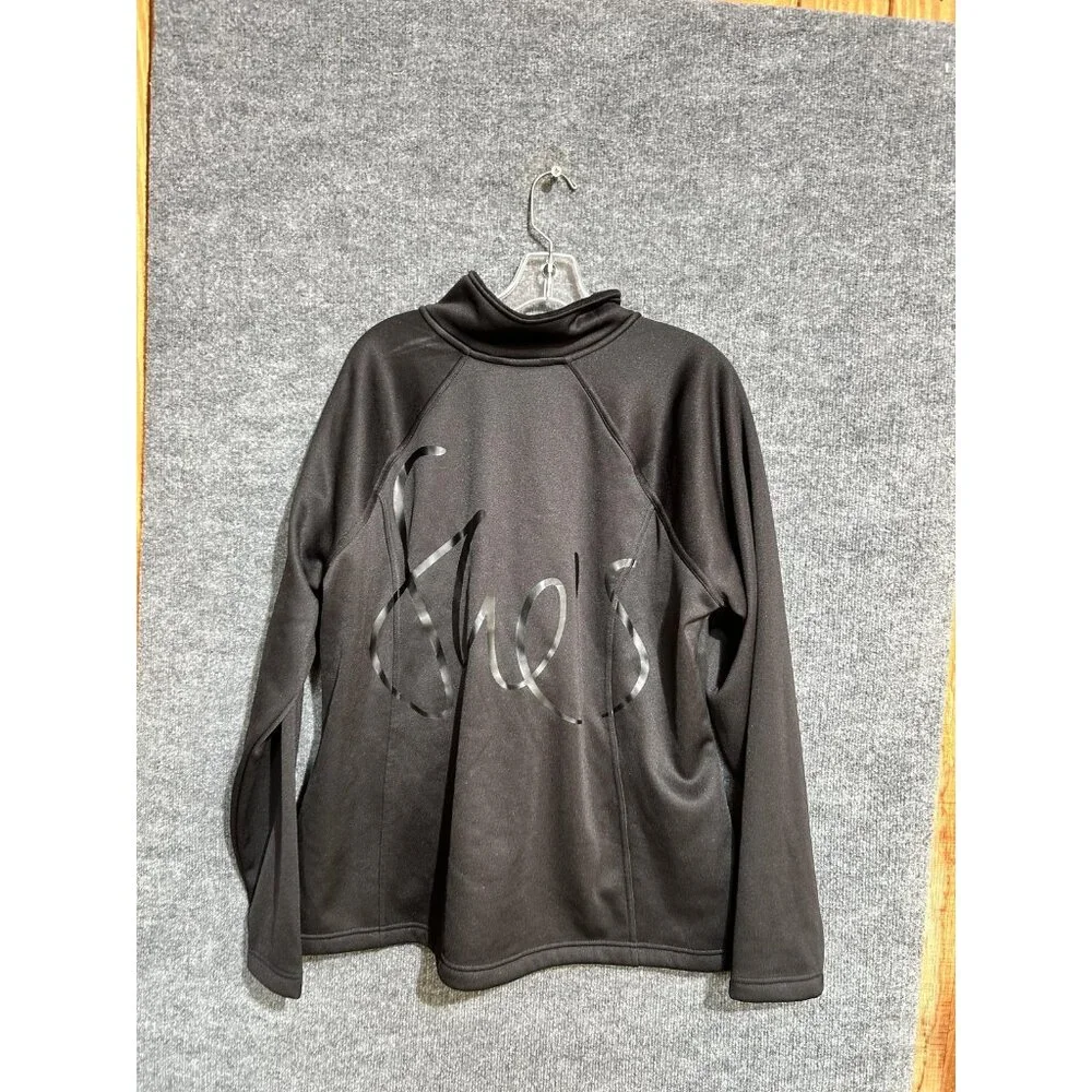 North Face Softshell Jacket Womens 2XL Black Full Zip Stu's Logo Fleece Outdoor